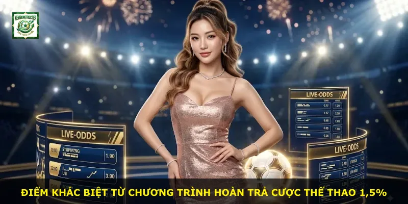Điểm khác biệt từ chương trình hoàn trả cược thể thao 1,5%